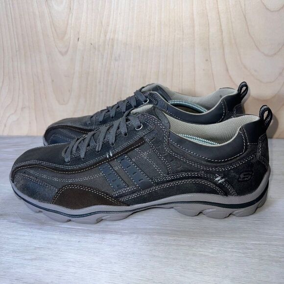 Skechers Montz Reyvon Relaxed Fit Memory Foam Brown Men's 10.5 - Picture 2 of 11